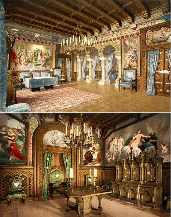 Гостиная и кабинет короля Людвига II в Schloss Neuschwanstein (1896 г.) Гостиная и кабинет короля Людвига II в Schloss Neuschwanstein (1896 г.)