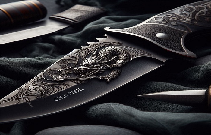 Нож Cold Steel, отражающий свет: блеск его клинка символизирует бескомпромиссное качество и великолепное исполнение. Нож Cold Steel, отражающий свет: блеск его клинка символизирует бескомпромиссное качество и великолепное исполнение.