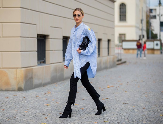 Вариант образа с блузкой оверсайз /Фото:fashionhot.club Вариант образа с блузкой оверсайз /Фото:fashionhot.club