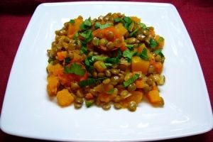 Каша из тыквы и чечевицы