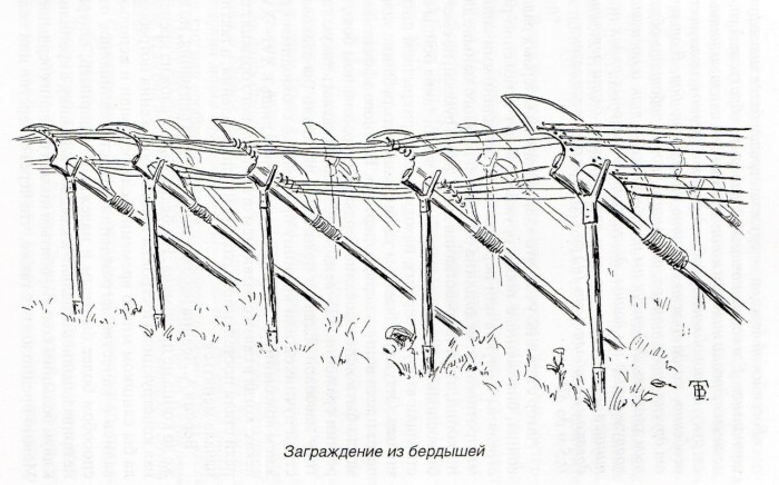 Заграждение из бердышей и проволоки. И если что это ШУТКА. ¦Фото: ya.ru. Заграждение из бердышей и проволоки. И если что это ШУТКА. ¦Фото: ya.ru.