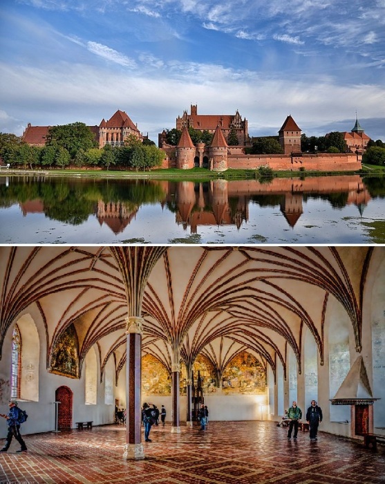 Malbork Castle состоит из трех разных замков, каждый со своими башнями, башенками, рвами и подъемными мостами (Польша). Malbork Castle состоит из трех разных замков, каждый со своими башнями, башенками, рвами и подъемными мостами (Польша).