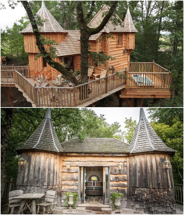 Отдых в Châteaux dans les Arbres обеспечит наслаждение природным окружением среди ветвей деревьев (Дордонь, Франция).