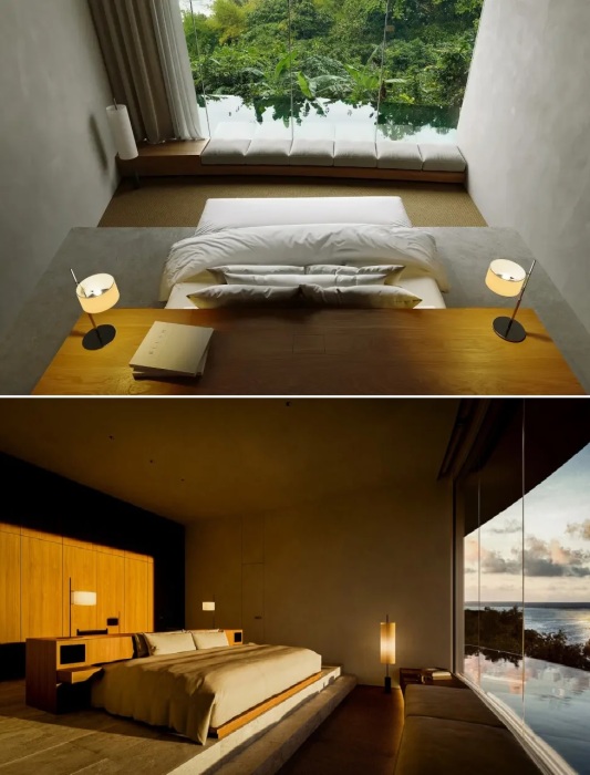 Спальная комната в Ishigaki Earth Villa. Спальная комната в Ishigaki Earth Villa.