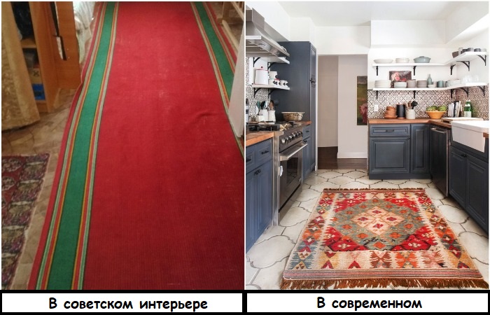 Ковровая дорожка может лежать даже на кухне Ковровая дорожка может лежать даже на кухне