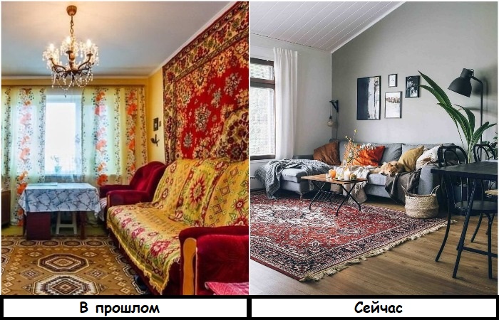 Советские ковры хорошо вписываются в современный интерьер