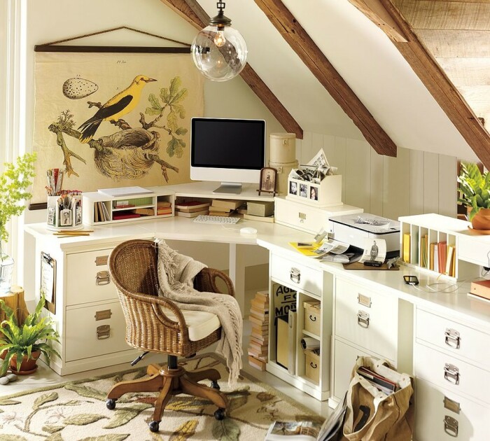 Уютное рабочее место /Фото:interiorsroom.ru
