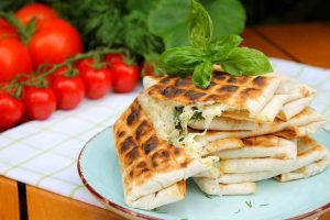 Лаваш с зеленью и сыром