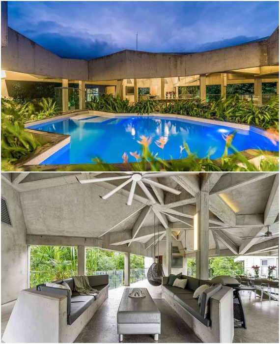 Серый бетон стал основным строительным материалом гостевого дома Alkira Resort House (Квинсленд, Австралия). Серый бетон стал основным строительным материалом гостевого дома Alkira Resort House (Квинсленд, Австралия).