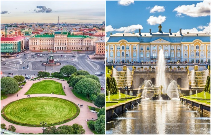 Архитектурные шедевры Санкт-Петербурга (слева) и Петергофа (справа). /Фото: sokroma.ru Архитектурные шедевры Санкт-Петербурга (слева) и Петергофа (справа). /Фото: sokroma.ru