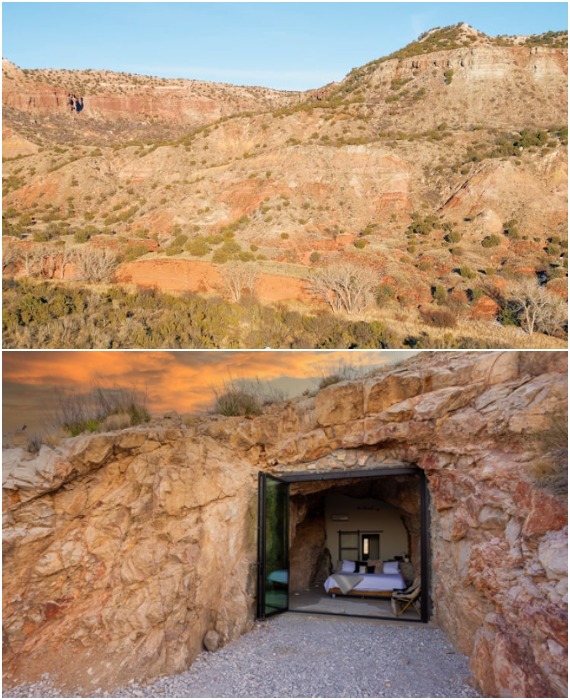Пещерный отель на склоне горной гряды Tres Cuevas Mountain (The Summit at Big Bend, Техас). Пещерный отель на склоне горной гряды Tres Cuevas Mountain (The Summit at Big Bend, Техас).
