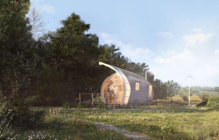 The Monocoque Cabin органично вписывается в окружающий ландшафт. | Фото: yankodesign.com. The Monocoque Cabin органично вписывается в окружающий ландшафт. | Фото: yankodesign.com.
