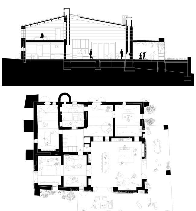 План-чертеж современной резиденции Casa 1627, разработанный специалистами H Arquitectes. План-чертеж современной резиденции Casa 1627, разработанный специалистами H Arquitectes.