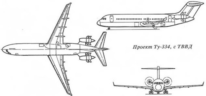 Чертёж Ту-334. /Фото: nnre.ru Чертёж Ту-334. /Фото: nnre.ru
