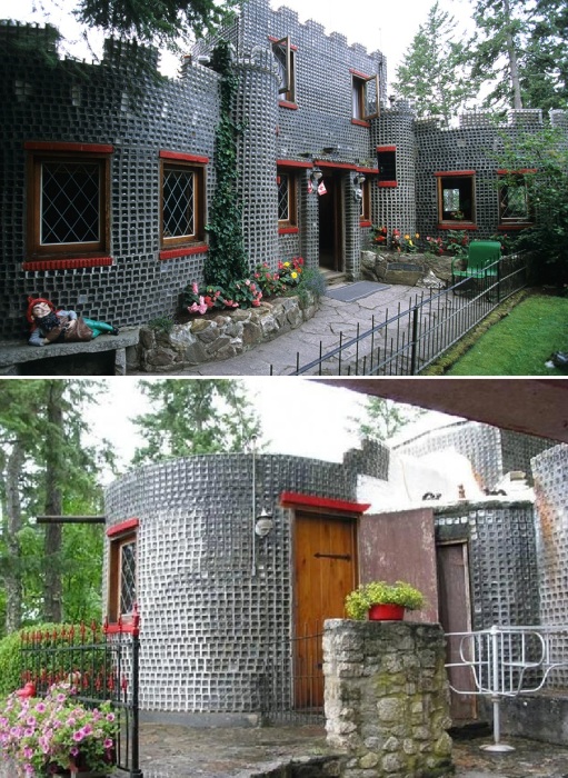 Оригинальный замок из бутылок Glass House появился в Британской Колумбии в 1950-х гг. (Канада). Оригинальный замок из бутылок Glass House появился в Британской Колумбии в 1950-х гг. (Канада).