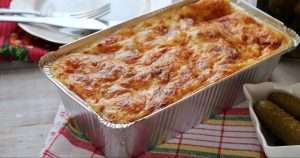 Запеканка из черствого хлеба и мяса