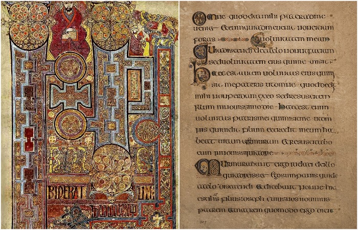 Келлская книга - сборник Евангелие, где оформление оказалось важнее текста. /Фото: wikipedia.org Келлская книга - сборник Евангелие, где оформление оказалось важнее текста. /Фото: wikipedia.org