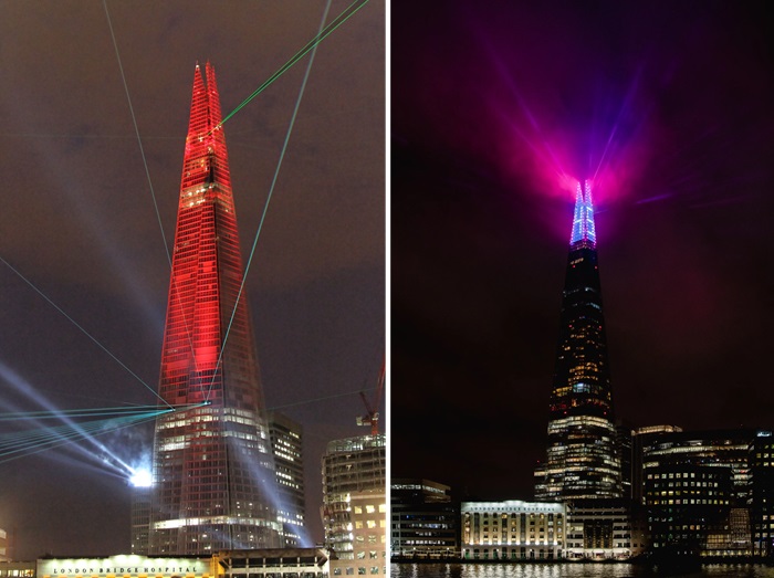 Световым шоу небоскреба The Shard можно любоваться со всех смотровых площадок Лондона. Световым шоу небоскреба The Shard можно любоваться со всех смотровых площадок Лондона.
