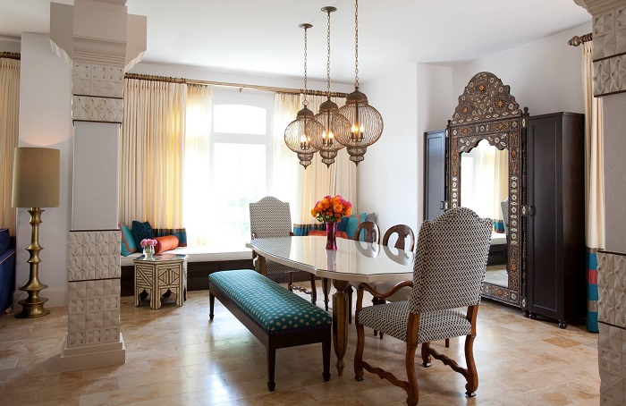 Современный марокканский стиль стал менее кричащим. / Фото: houzz.ru Современный марокканский стиль стал менее кричащим. / Фото: houzz.ru
