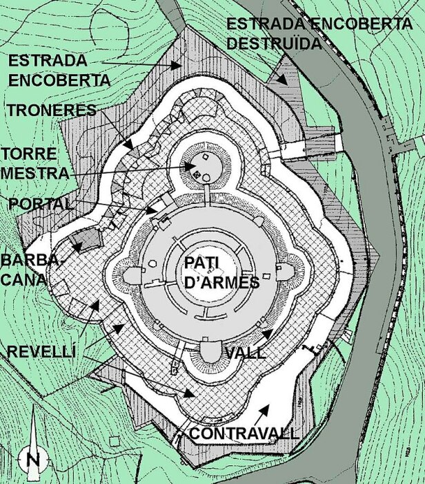План-чертеж королевского замка Бельвер (Испания). | Фото: wikipedia.org.