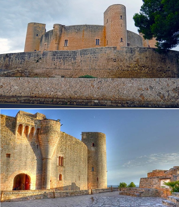 Камни для строительства Bellver Castle добывали у подножия скалистого холма.