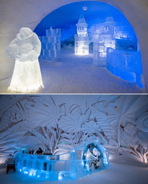 Снежная деревня больше напоминает ледяной замок (Lainio Snow Village). Снежная деревня больше напоминает ледяной замок (Lainio Snow Village).