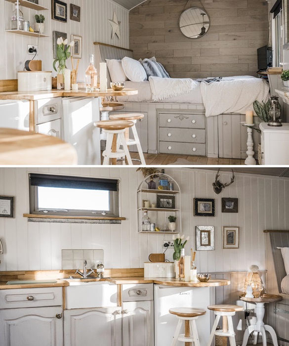 Одна из «Хижин» ретрита Blackdown Shepherds Hut оформлена в скандинавском стиле. Одна из «Хижин» ретрита Blackdown Shepherds Hut оформлена в скандинавском стиле.