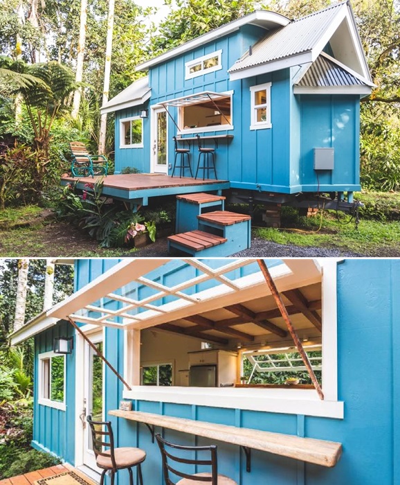 На террасе Oasis Tiny Home можно устроит и лаундж, и летнюю столовую.