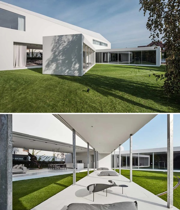 Терраса Quadrant House реагирует на движение солнца, обеспечивая расслабляющим жизненным пространством (Польша). Терраса Quadrant House реагирует на движение солнца, обеспечивая расслабляющим жизненным пространством (Польша).