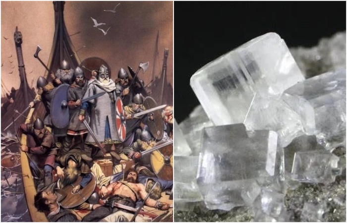 Вероятно, викинги использовали кальцит для навигации. /Фото: warriors.fandom.com, geologyscience.com Вероятно, викинги использовали кальцит для навигации. /Фото: warriors.fandom.com, geologyscience.com