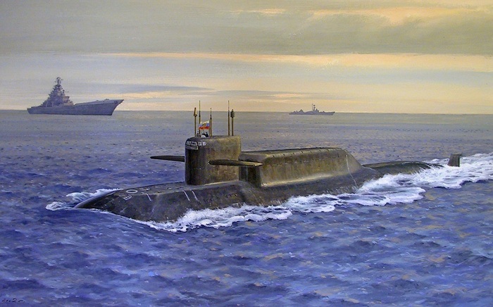 Водоизмещение 667БДРМ «Дельфин» составляет 18,2 тыс. тонн/ Фото: war-book.ru Водоизмещение 667БДРМ «Дельфин» составляет 18,2 тыс. тонн/ Фото: war-book.ru