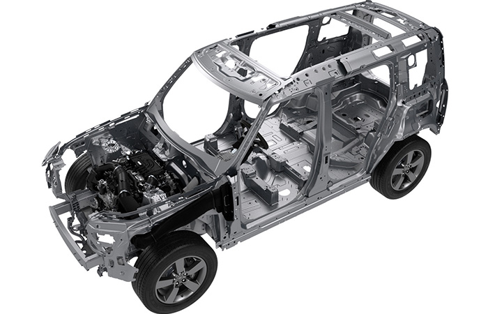 Несущий кузов Land Rover Defender./ Фото: motor.ru Несущий кузов Land Rover Defender./ Фото: motor.ru