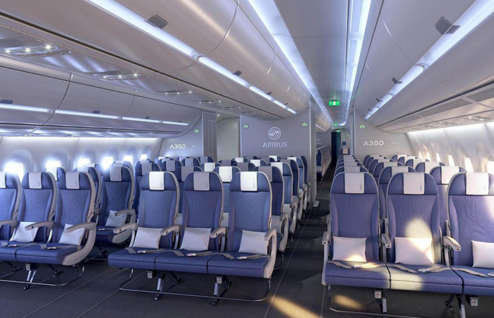 Салон Airbus A350./ Фото: cnn.com Салон Airbus A350./ Фото: cnn.com