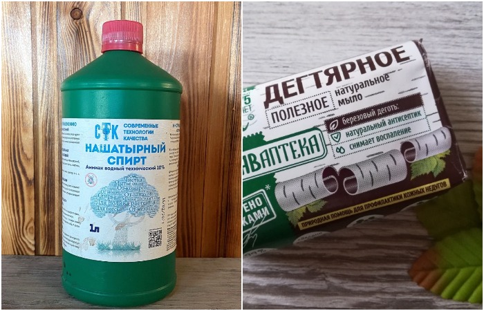 Вам понадобится нашатырный спирт и дегтярное мыло