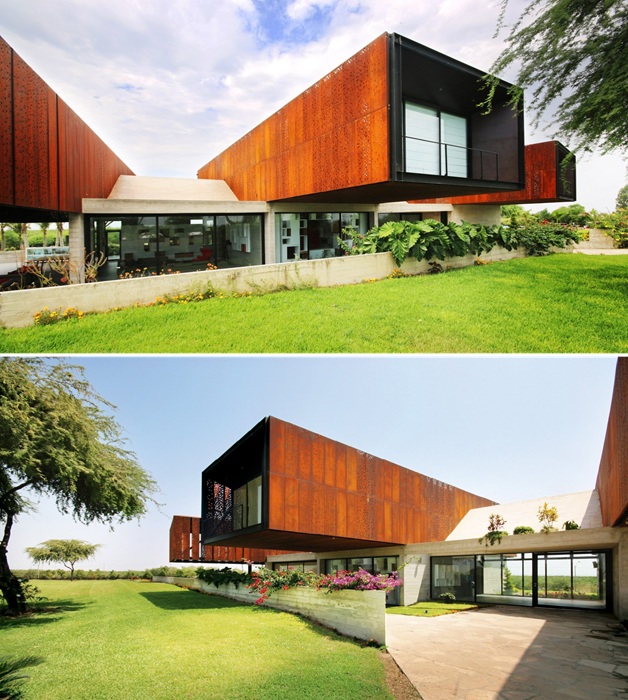 Эффектный сельский дом из стали и камня спроектирован специалистами Cheng + Franco Arquitectos (Пьюра, Перу). Эффектный сельский дом из стали и камня спроектирован специалистами Cheng + Franco Arquitectos (Пьюра, Перу).