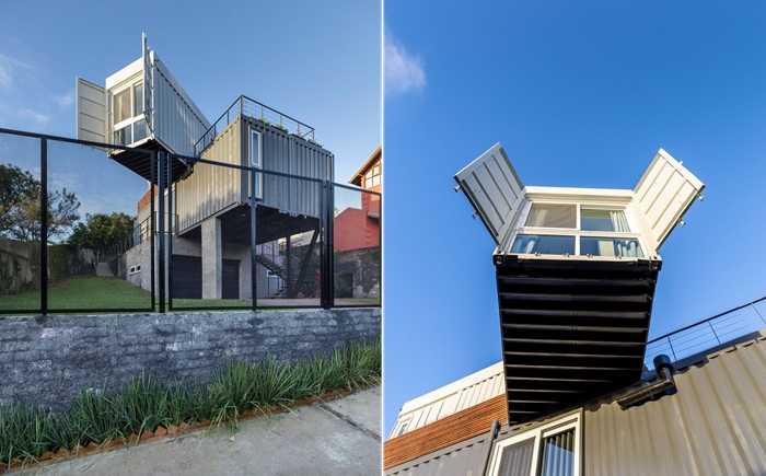 Выступающие модули Container House RD обеспечивают прекрасный обзор (Бразилия). Выступающие модули Container House RD обеспечивают прекрасный обзор (Бразилия).