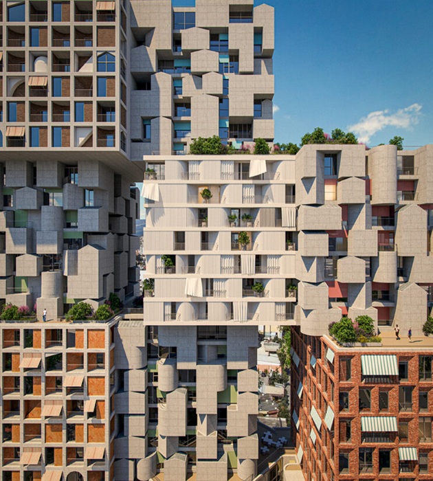 Каждый куб имеет неповторимые формы и наполнение (рендеринг Hora Vertikale). | Фото: amazingarchitecture.com. Каждый куб имеет неповторимые формы и наполнение (рендеринг Hora Vertikale). | Фото: amazingarchitecture.com.
