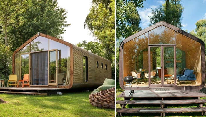 Фасад Wikkelhouse может полностью остеклен.