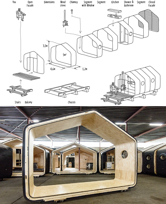 Сборная конструкция дома из картона Wikkelhouse.