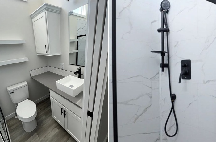Интерьер ванной комнаты Farmhouse Chalet. Интерьер ванной комнаты Farmhouse Chalet.