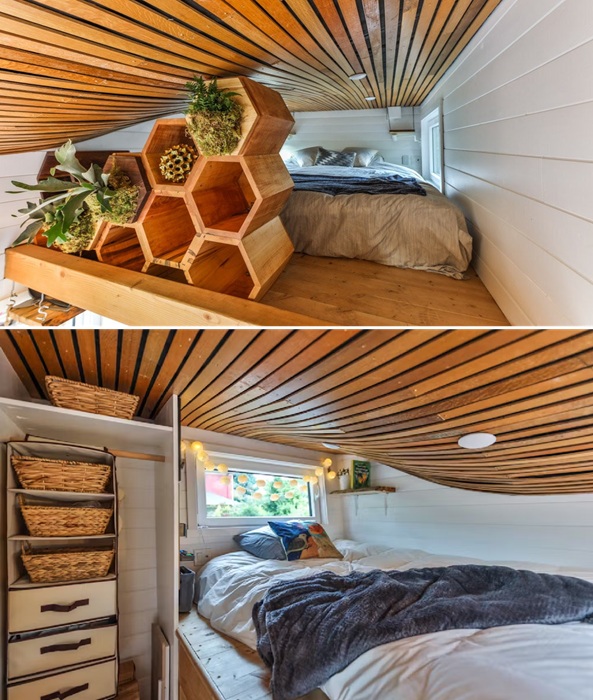 Спальные комнаты Hügge Home занимают лофтовый уровень.