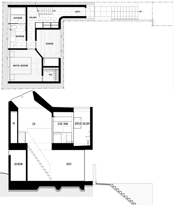 Планировка Г-образного дома от Apollo Architects & Associates (Токио, Япония). Планировка Г-образного дома от Apollo Architects & Associates (Токио, Япония).
