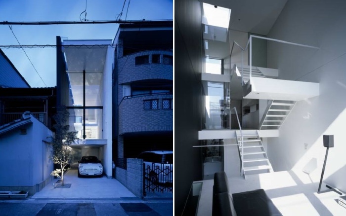 Дом, построенный специалистами Fujiwaramuro Architects на участке шириной 3 метра (Осака, Япония). Дом, построенный специалистами Fujiwaramuro Architects на участке шириной 3 метра (Осака, Япония).