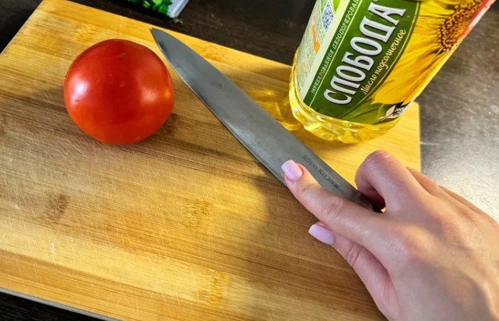 Продукты больше не прилипнут к ножу Продукты больше не прилипнут к ножу