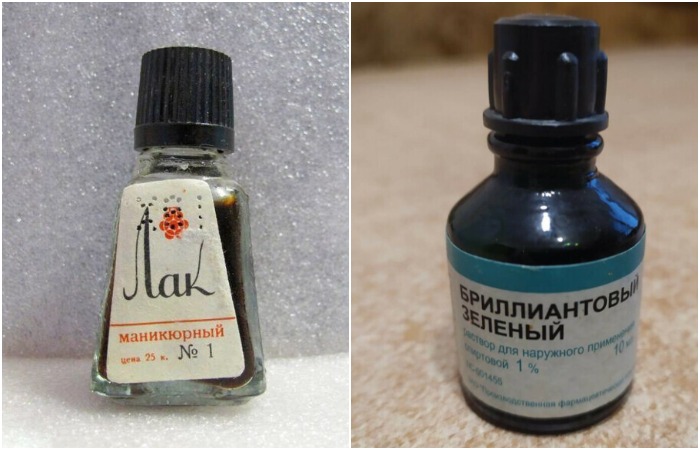 В лак добавляли зеленку