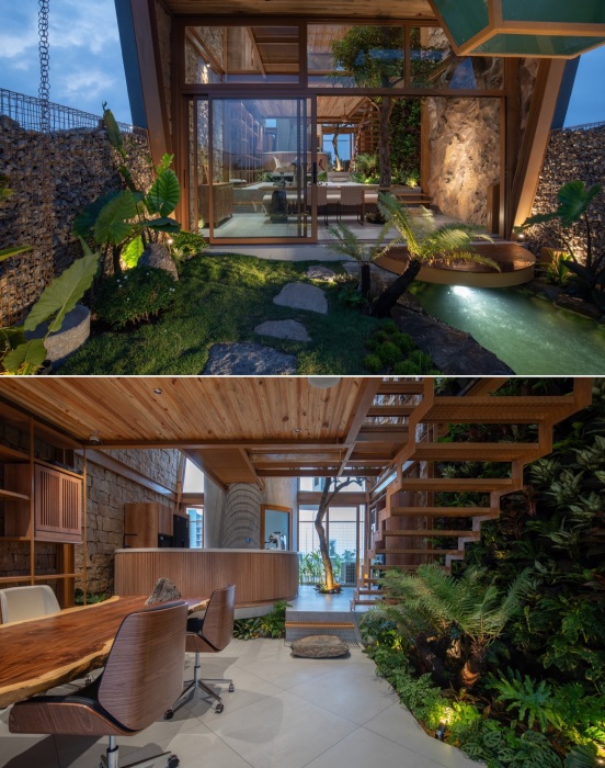 Первый этаж Ga.o House занимает офис. Первый этаж Ga.o House занимает офис.