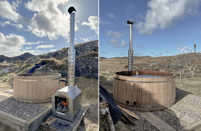 К услугам гостей гидромассажная ванная под открытым небом (Sanna Hut, Шотландия).