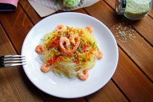 Фунчоза с креветками