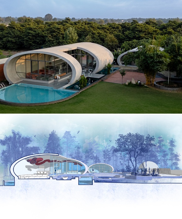 Обтекаемые формы дома вдохновлены самой природой (Carapace House, Ахмадабад). Обтекаемые формы дома вдохновлены самой природой (Carapace House, Ахмадабад).