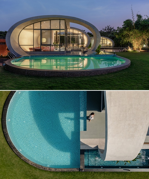 Без бассейна также не обошлось (Carapace House, Индия). Без бассейна также не обошлось (Carapace House, Индия).